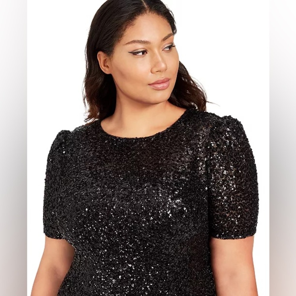 Adrianna Papell Plus Size Sequin Cocktail Dress size 16W - Picture 5 of 13